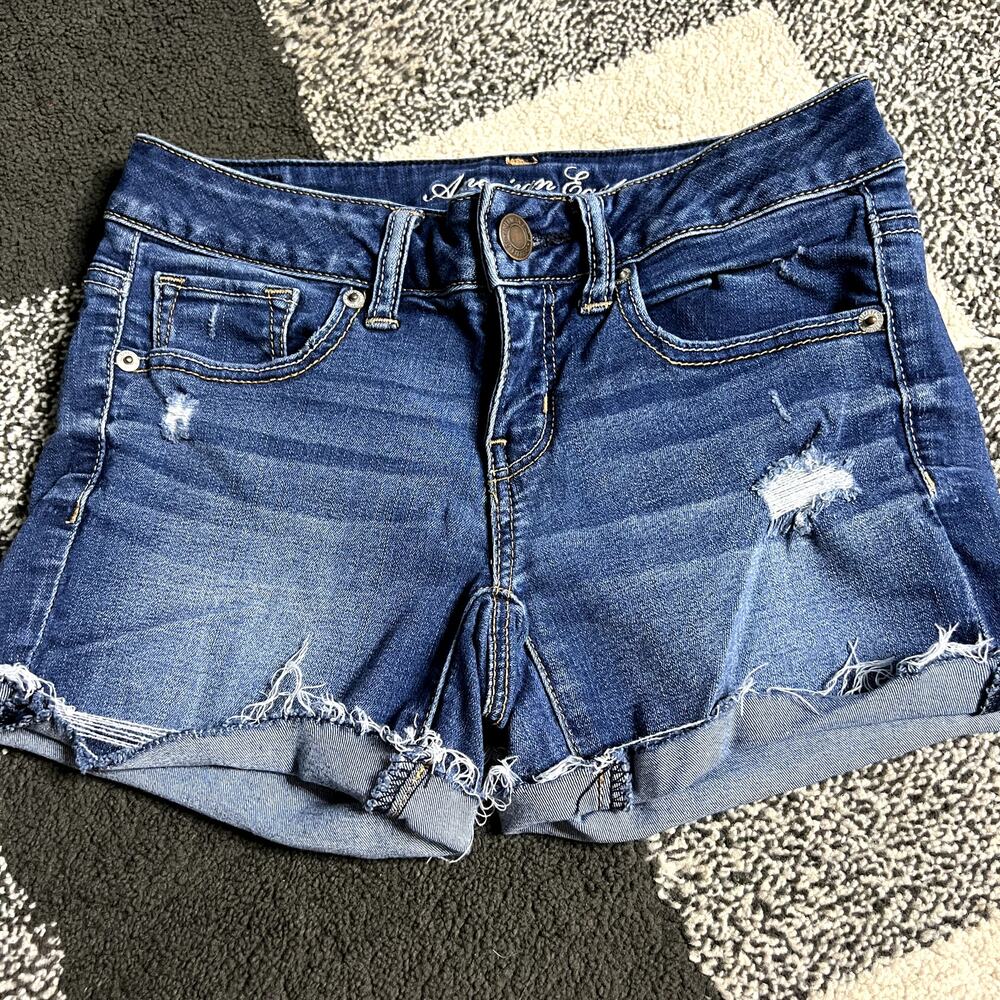 American Eagle super stretch cut off distressed shorts womens 2‎ summer casual